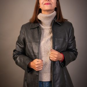 Chaqueta cuero forro negro