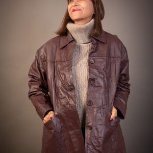 Chaqueta cuero concho de vino