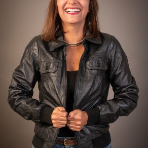 Chaqueta cuero negra