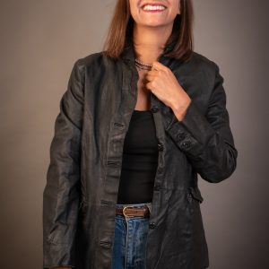 Chaqueta cuero negro GAP