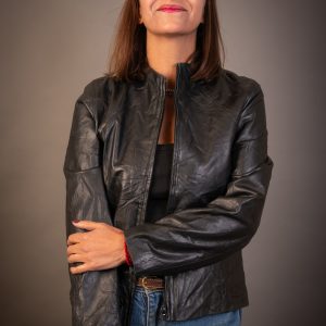 Chaqueta  cuero cuello mao