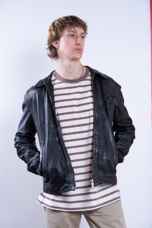 Chaqueta Cuero Negra